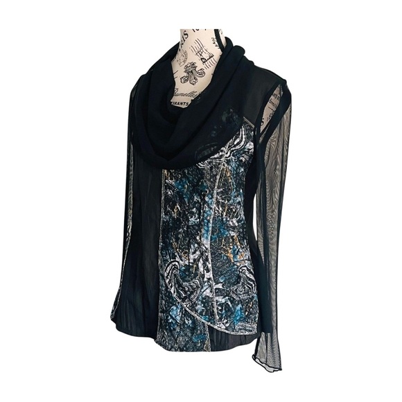 Terra Nostra Mesh & Velvet Patchwork Top – Whimsigoth Dream | US M - Picture 3 of 4